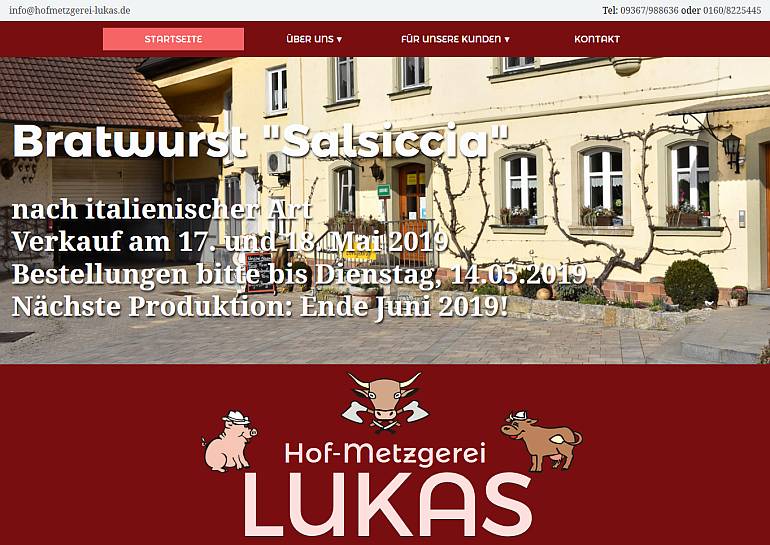 Abb. Homepage Hof-Metzgerei Lukas