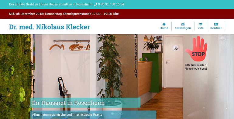 Abb. Homepage Hausarzt Klecker